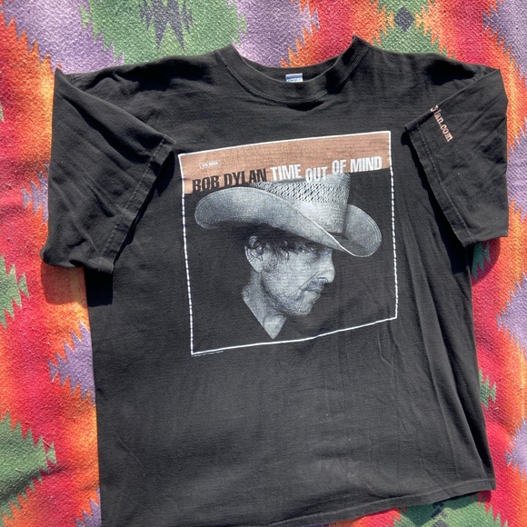 VINTAGE BOB DYLAN TIME OUT OF MIND BAND T SHIRT SIZE LARGE GOOD CONDITION BLACK - Picture 2 of 7
